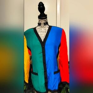 Colorful Button-Up Cardigan